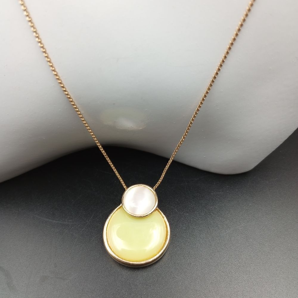 Pear green moon necklace N325